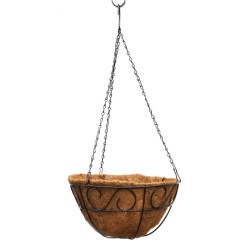 305 mm Metal Scrollwork Hanging Basket with Removeable Metal Chain Hanger - From 1 Unit