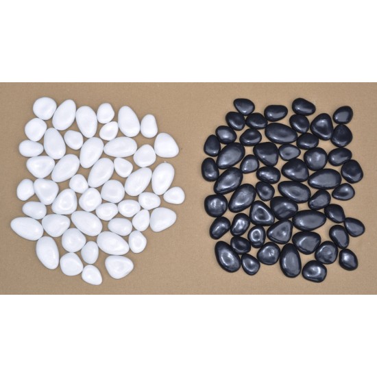 "EnviroPebbles" - Decorative Black and Off-White Pebble Mix for Pots, Window Boxes and Large Planters (per1 kg)