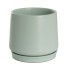 Matte "Sea Foam" Ceramic Pot with Drainage Hole and Attached Base